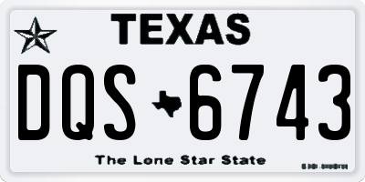 TX license plate DQS6743