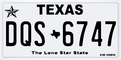 TX license plate DQS6747