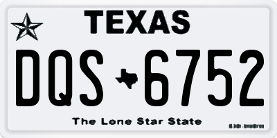 TX license plate DQS6752