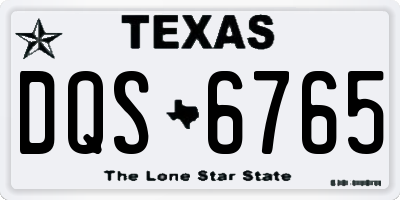 TX license plate DQS6765