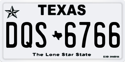 TX license plate DQS6766