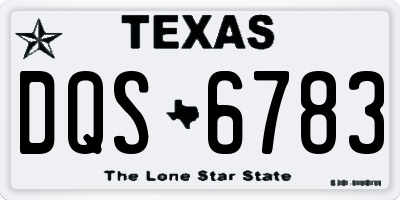 TX license plate DQS6783