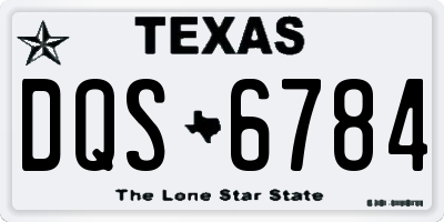 TX license plate DQS6784