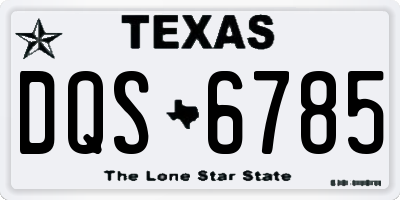TX license plate DQS6785