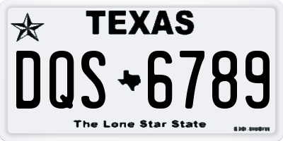 TX license plate DQS6789