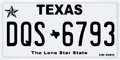 TX license plate DQS6793