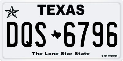 TX license plate DQS6796
