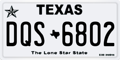 TX license plate DQS6802