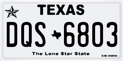 TX license plate DQS6803