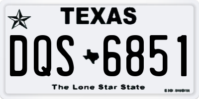 TX license plate DQS6851