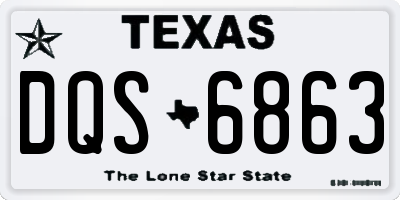 TX license plate DQS6863