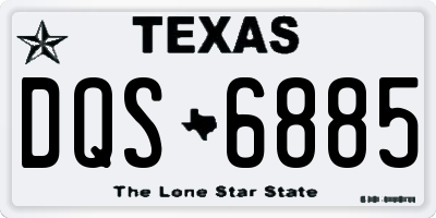 TX license plate DQS6885