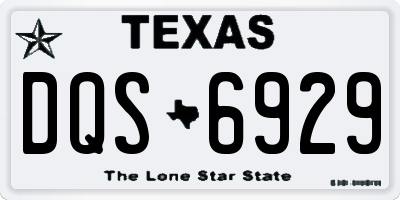 TX license plate DQS6929