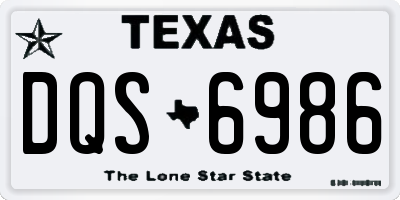 TX license plate DQS6986
