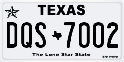 TX license plate DQS7002