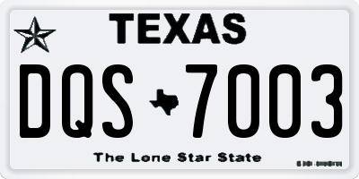TX license plate DQS7003