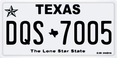 TX license plate DQS7005