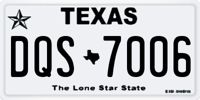 TX license plate DQS7006
