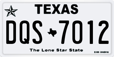 TX license plate DQS7012