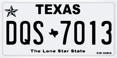 TX license plate DQS7013
