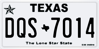 TX license plate DQS7014