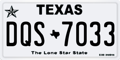 TX license plate DQS7033