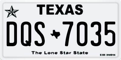 TX license plate DQS7035