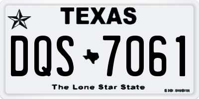TX license plate DQS7061