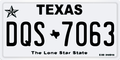 TX license plate DQS7063