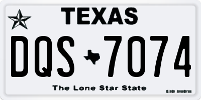 TX license plate DQS7074