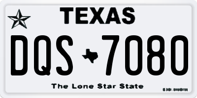 TX license plate DQS7080