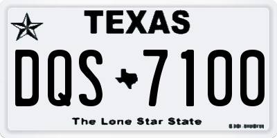 TX license plate DQS7100