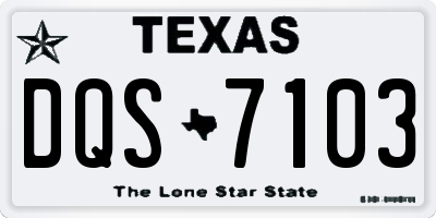 TX license plate DQS7103