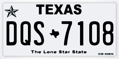 TX license plate DQS7108
