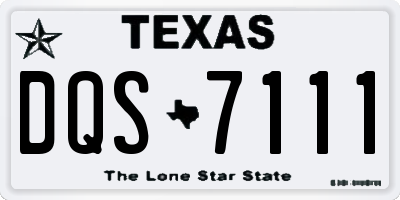 TX license plate DQS7111