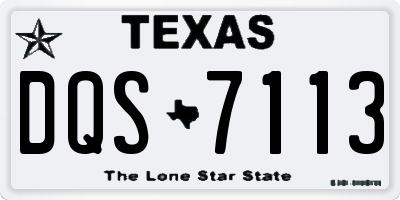 TX license plate DQS7113