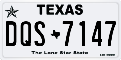 TX license plate DQS7147