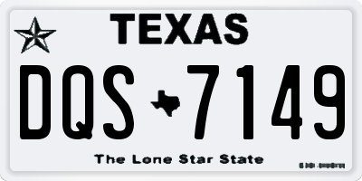 TX license plate DQS7149