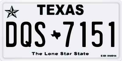 TX license plate DQS7151