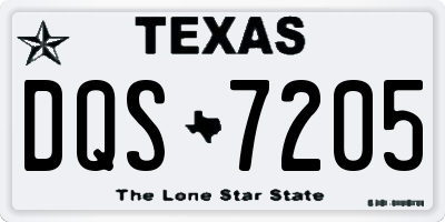 TX license plate DQS7205