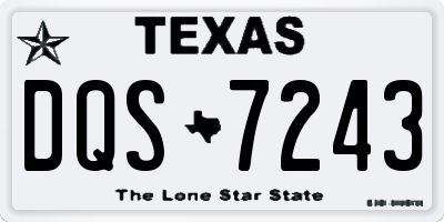 TX license plate DQS7243