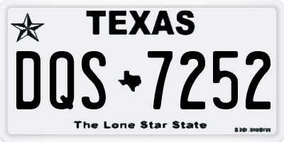 TX license plate DQS7252