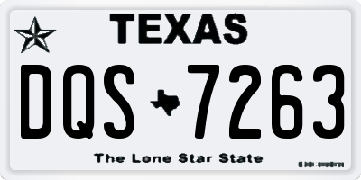 TX license plate DQS7263