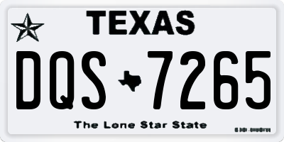 TX license plate DQS7265