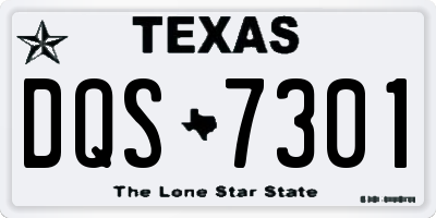 TX license plate DQS7301