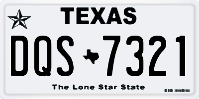 TX license plate DQS7321
