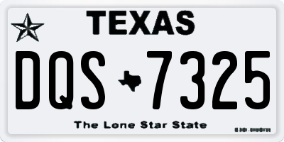 TX license plate DQS7325