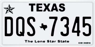 TX license plate DQS7345