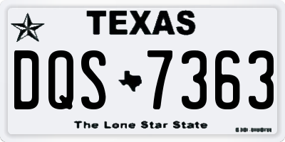 TX license plate DQS7363