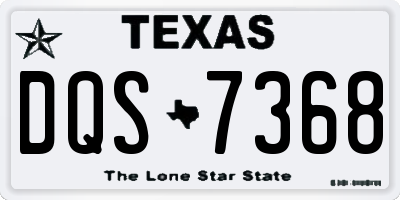 TX license plate DQS7368